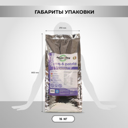 Necon Atletic Dog Cervo &amp;amp; Patate полнорационный сухой корм для взрослых собак средних и крупных пород с нормальным уровнем активности, с олениной и картофелем - 15 кг