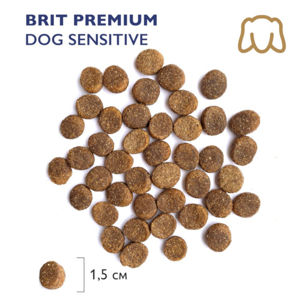 Brit Premium Dog Sensitive сухой корм для взрослых собак всех пород с чувствительным пищеварением с ягненком и индейкой - 15 кг