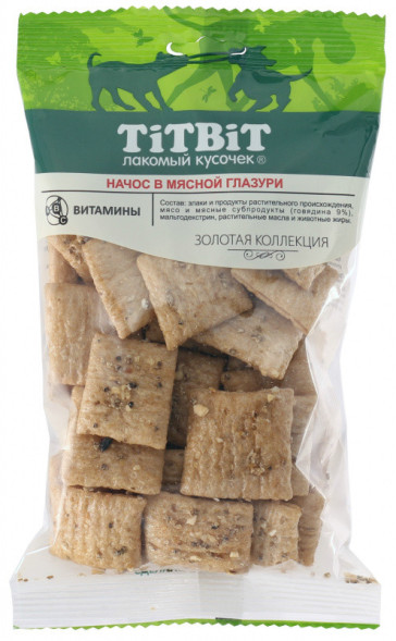TiTBiT Золотая коллекция лакомство для собак начос в мясной глазури - 130 г