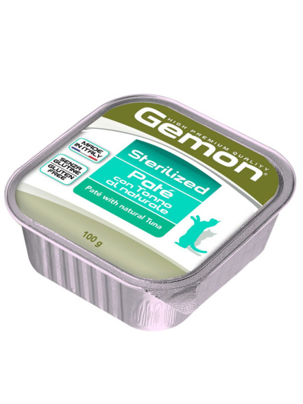 Gemon Cat Sterilised влажный корм для стерилизованных кошек с тунцом в ламистере - 100 г х 32 шт