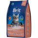 Brit Premium Cat Sterilised сухой корм для взрослых стерилизованных кошек с курицей и лососем - 800 г