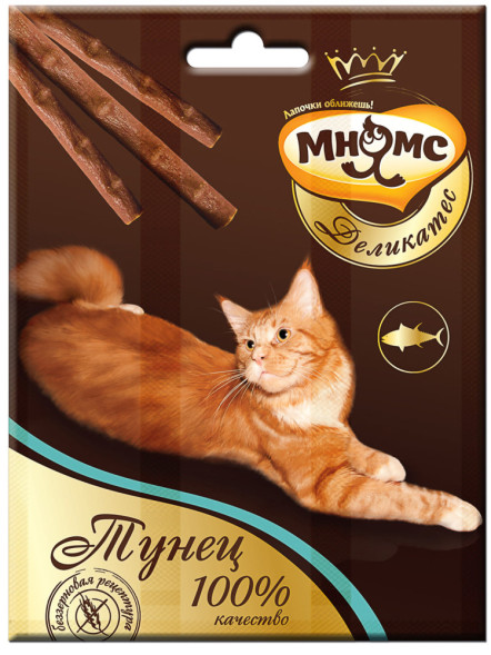 Мнямс Деликатес лакомые палочки для кошек с тунцом 9 см - 3х4 г