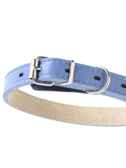 Mr.Kranch ошейник для собак, из натуральной кожи, прямой, 20-25 см, васильковый