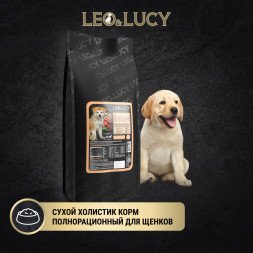 LEO&amp;amp;LUCY сухой холистик корм для щенков всех пород мясное ассорти с овощами - 12 кг