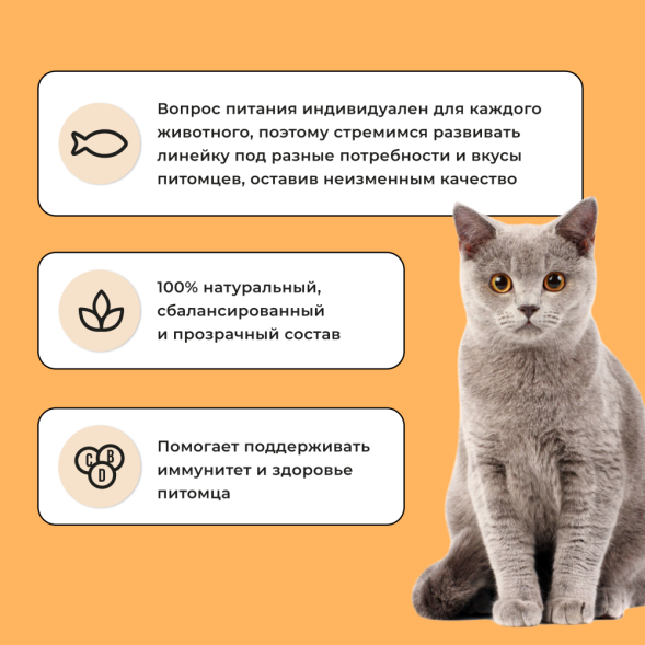 BOWL WOW сухой полнорационный корм для кошек с чувствительным пищеварением с индейкой и тыквой - 4 кг