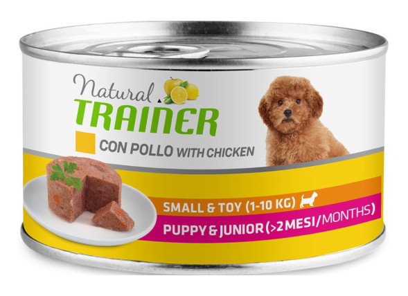 Trainer Natural Small &amp;amp; Toy Puppy and Junior влажный корм для щенков и юниоров мелких и миниатюрных пород с курицей - 150 г (24 шт в уп)