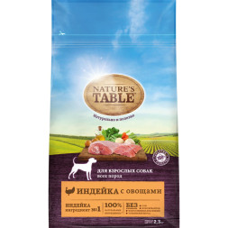 Nature`s Table сухой корм для собак с индейкой и овощами - 2,3 кг