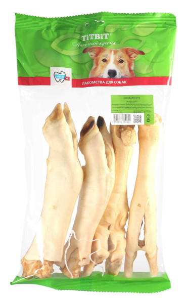 TiTBiT лакомство для собак Нога баранья 4, мягкая упаковка - 400 г