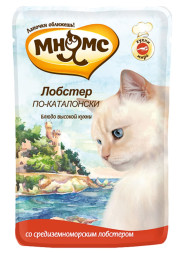 Мнямс влажный корм Лобстер по-каталонски со средиземноморским лобстером для взрослых кошек в паучах - 85 г (12 шт в уп)