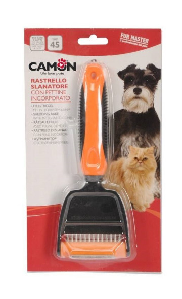 Camon расческа-грабли для кошек и собак двухрядная