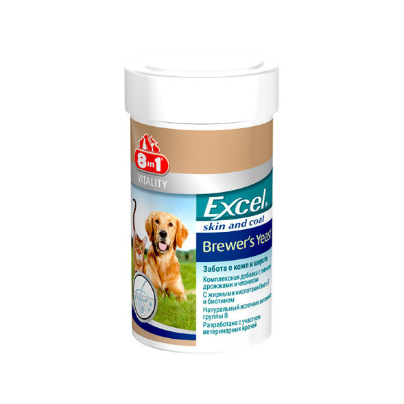 8 в 1 Эксель Пивные дрожжи 140 таб. при авитаминозе, нарушении обменов веществ и потере аппетита.
