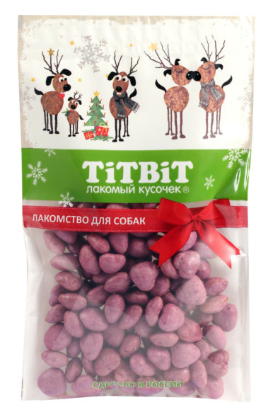 Titbit Новогодняя коллекция лакомство для собак конфеты мясные с черникой - 70 г