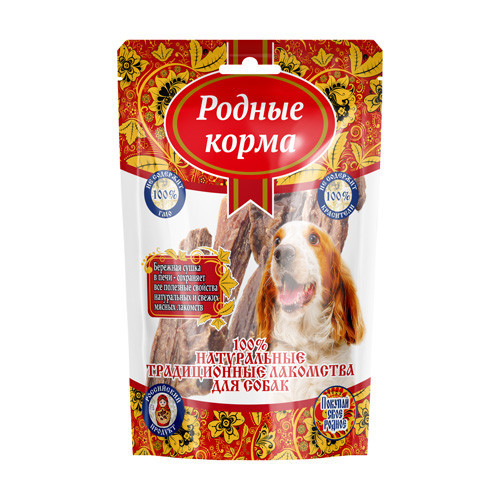 Родные Корма Традиционные лакомство для собак вымя говяжье - 60 г