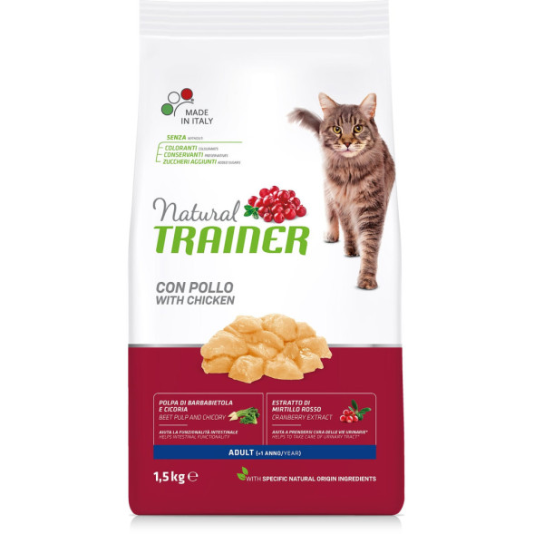 Trainer Natural Cat Adult сухой корм для взрослых кошек с курицей - 1,5 кг