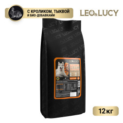 LEO&amp;amp;LUCY сухой холистик корм для взрослых собак средних пород с кроликом и тыквой - 12 кг