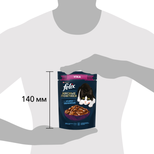 Влажный корм для кошек Felix Мясные Ломтики с уткой 75 г х 26 шт