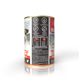 Blitz Sensitive Adult Dog консервы для взрослых собак с чувствительным пищеварением, с индейкой и печенью - 400 г х 24 шт