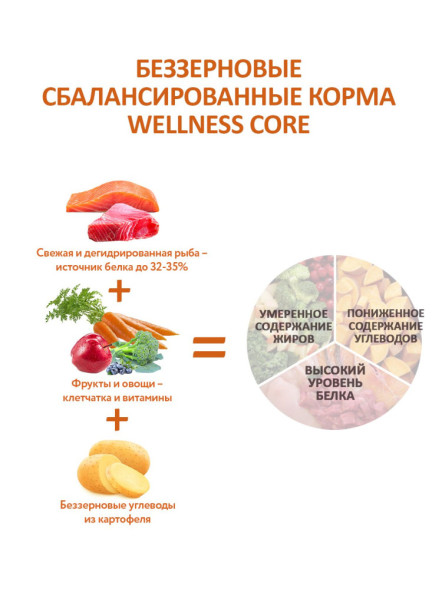 Wellness Core сухой корм для взрослых собак мелких пород с лососем и тунцом 5 кг