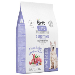 Brit Care Dog Adult Sensitive Healthy Digestion сухой корм для собак всех пород с чувствительным пищеварением, с индейкой и ягненком - 12 кг