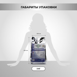 Necon Atletic Dog Cervo &amp;amp; Patate полнорационный сухой корм для взрослых собак средних и крупных пород с нормальным уровнем активности, с олениной и картофелем - 3 кг