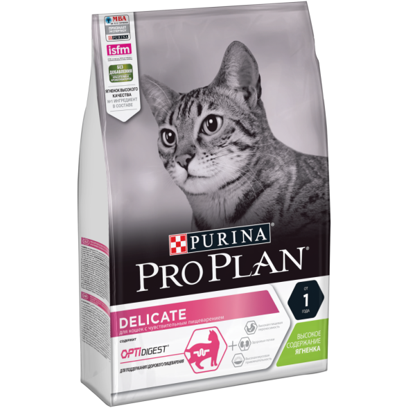 Purina Pro Plan Delicate сухой корм для кошек с чувствительным пищеварением и привередливых к еде с ягненком - 3 кг