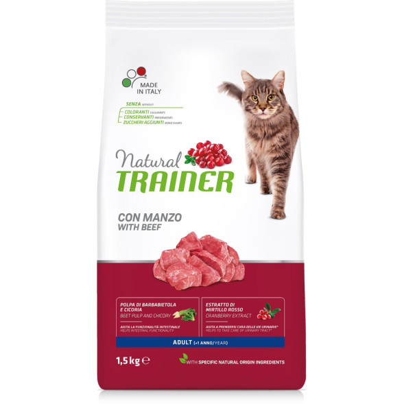Natural Trainer Cat Adult сухой корм для взрослых кошек с говядиной - 1,5 кг