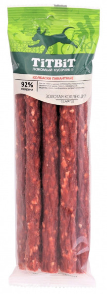 TiTBiT Золотая коллекция лакомство для собак колбаски пикантные - 80 г