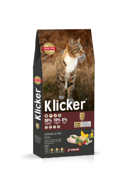 Klicker Sterilised Cat Chicken сухой корм для стерилизованных кошек с курицей - 1 кг