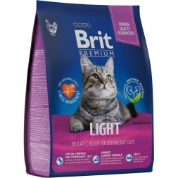 Brit Premium Cat Light сухой корм для кошек с избыточным весом с курицей - 2 кг