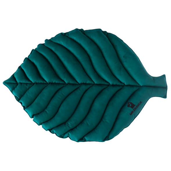 Mr.Kranch лежанка для собак Листочек, средняя двусторонняя с имитацией кожи, 90х65х5 см, зеленая