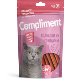 Compliment лакомство для кошек Колбаски из говядины - 50 г