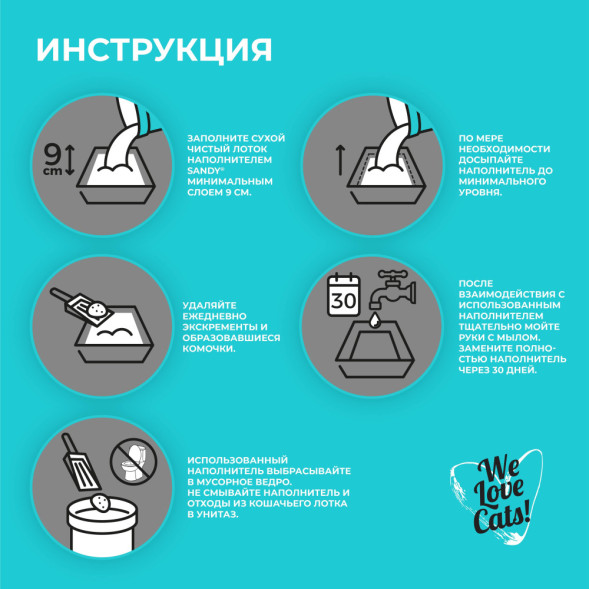 Sandy комкующийся наполнитель с ароматом океанического бриза - 10 кг