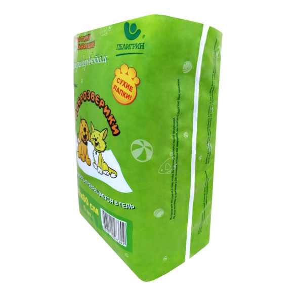 Доброзверики Сухие лапки подстилки впитывающие для животных с суперабсорбентом 60х60 см,  5 шт