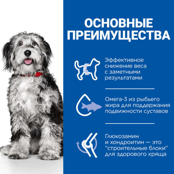 Hills Science Plan Perfect Weight &amp;amp; Active Mobility сухой корм для собак средних пород для снижения веса и поддержания подвижности, с курицей - 12 кг