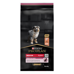 Pro Plan Opti Derma Medium сухой корм для щенков средних пород при чувствительной коже с лососем - 12 кг