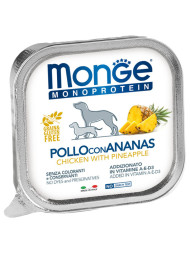 Monge Dog Monoprotein Fruits влажный корм для взрослых собак с курицй и ананасом в ламистере 150 г (24 шт в уп)