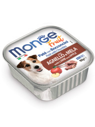 Monge Dog Fruit влажный корм для взрослых собак с ягненком и яблоком в ламистере 100 г (32 шт в уп)