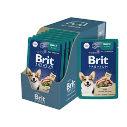 Brit Premium паучи для взрослых собак всех пород с уткой в соусе - 85 г х 14 шт