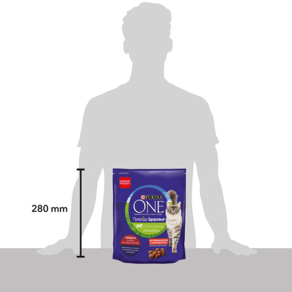 Purina One Природа Здоровья сухой корм для стерилизованных кошек с говядиной - 680 г