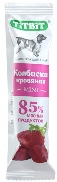 TiTBiT лакомство для собак колбаска кровяная mini - 1 шт