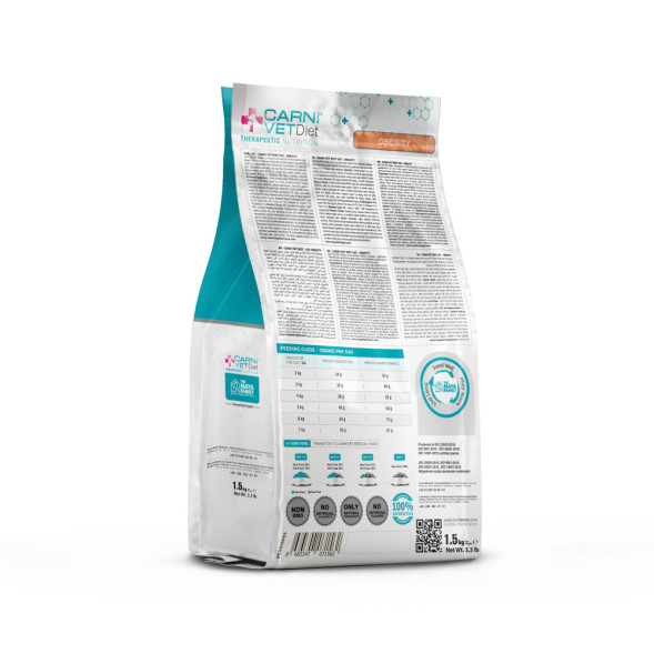 CARNI Vet Diet Cat Obesity диетический сухой корм для кошек для контроля веса и при ожирении - 1,5 кг