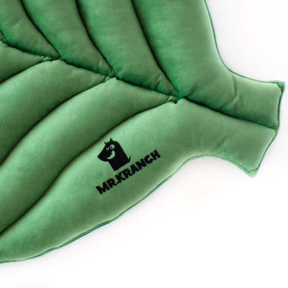 Mr.Kranch лежанка для собак Листочек, большая двусторонняя, 120х73х6 см, зеленая