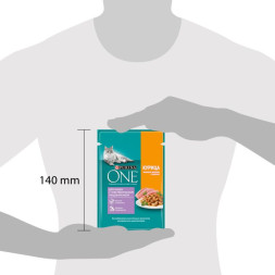 Влажный корм Purina ONE для кошек с чувствительным пищеварением, с курицей и морковью 26x75г