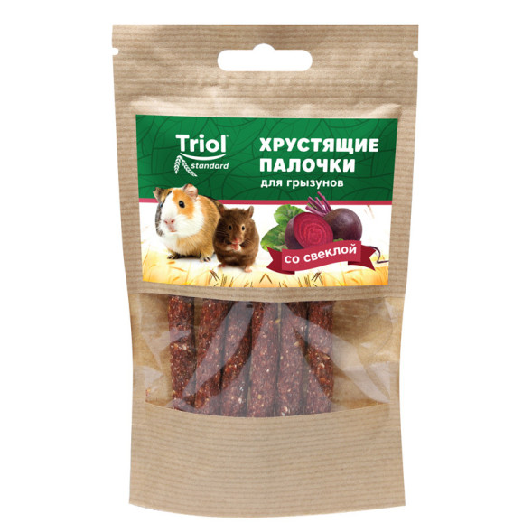 Тriol Standard лакомство хрустящие палочки для грызунов со свеклой - 30 г