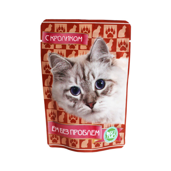Ем без проблем влажный корм для кошек с кроликом, в паучах - 85 г х 24 шт