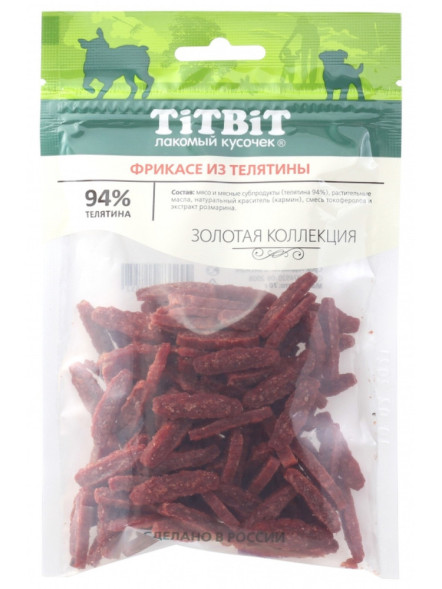 TiTBiT Золотая коллекция лакомство для собак фрикасе из телятины - 70 г