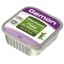 Gemon Cat Sterilised влажный корм для стерилизованных кошек с индейкой в ламистере - 100 г х 32 шт