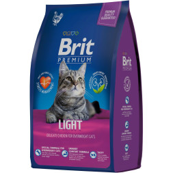 Brit Premium Cat Light сухой корм для кошек с избыточным весом с курицей - 800 г