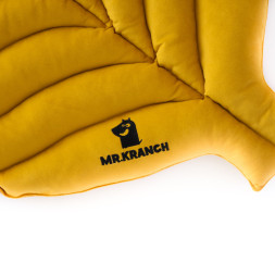 Mr.Kranch лежанка для собак Листочек, большая двусторонняя с имитацией кожи, 120х73х6 см, охра