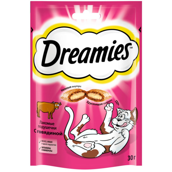 Dreamies лакомство для кошек подушечки с говядиной - 30 г